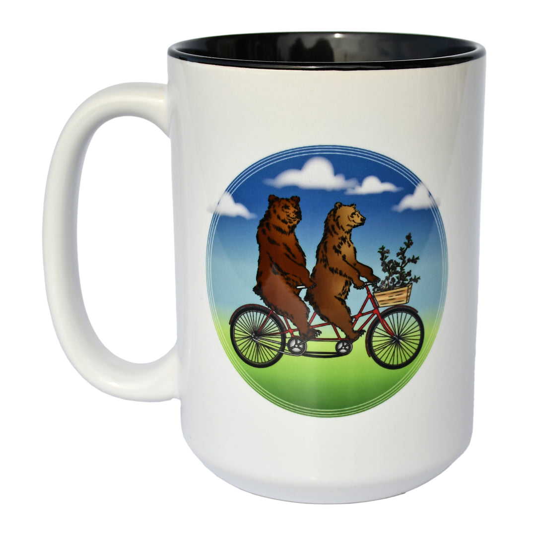 Bears on a Bike Ceramic Mug - Seattle Sundries - Mugs