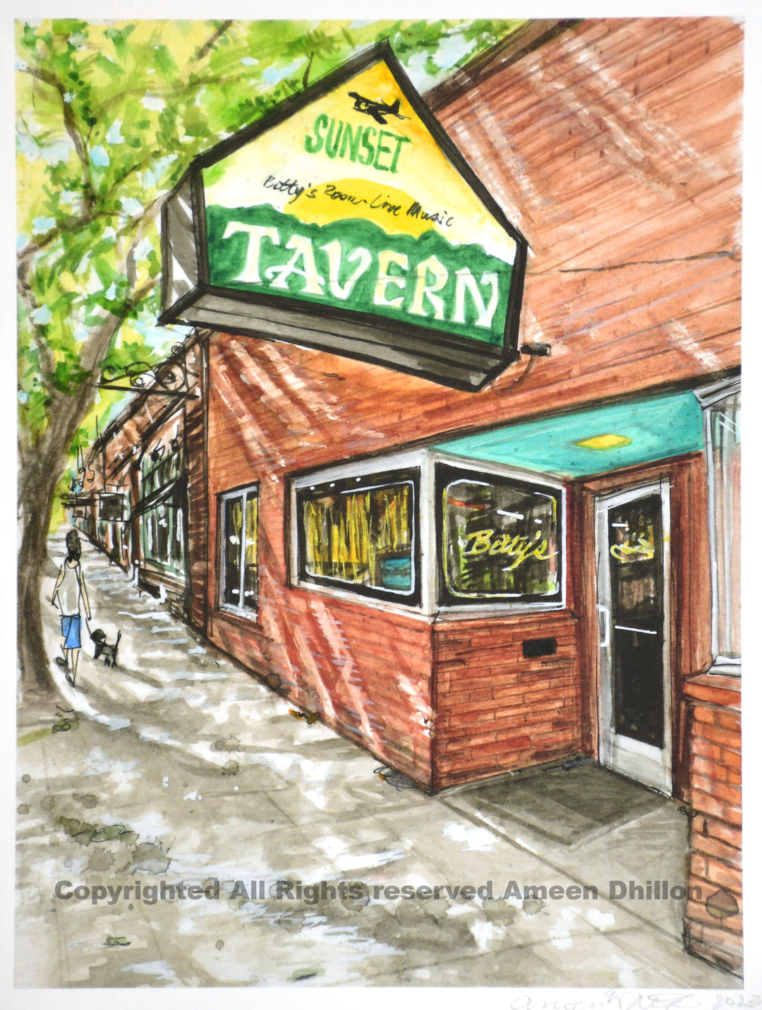 Ameen Dhillon art print Sunset Tavern