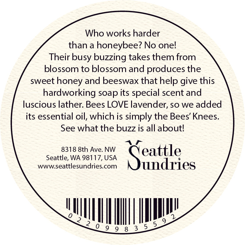 Bee's Knees Soap Who works harder than a honeybee? No one! Their busy buzzing takes them from