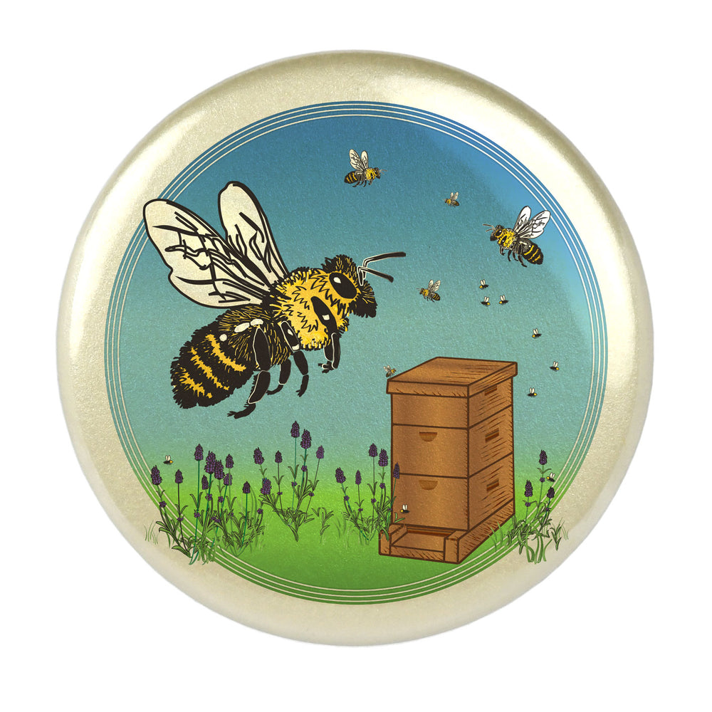 sturdy strong 2" inch refrigerator magnet Seattle PNW Washington State bee honeybee hive honey lavender beekeeper fun cute