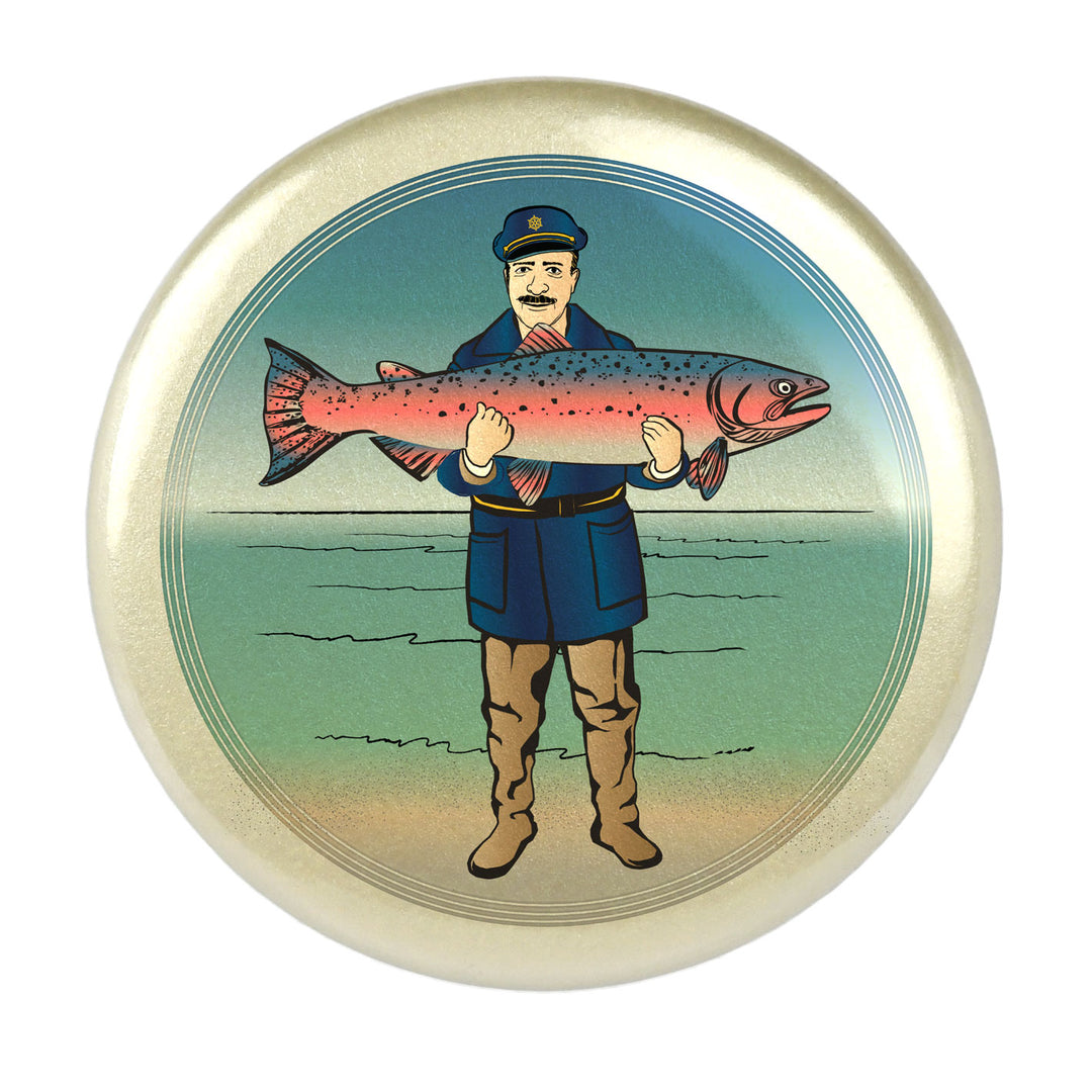 sturdy strong 2" inch refrigerator magnet Seattle PNW Washington State fish salmon fisherman fishing nautical fun