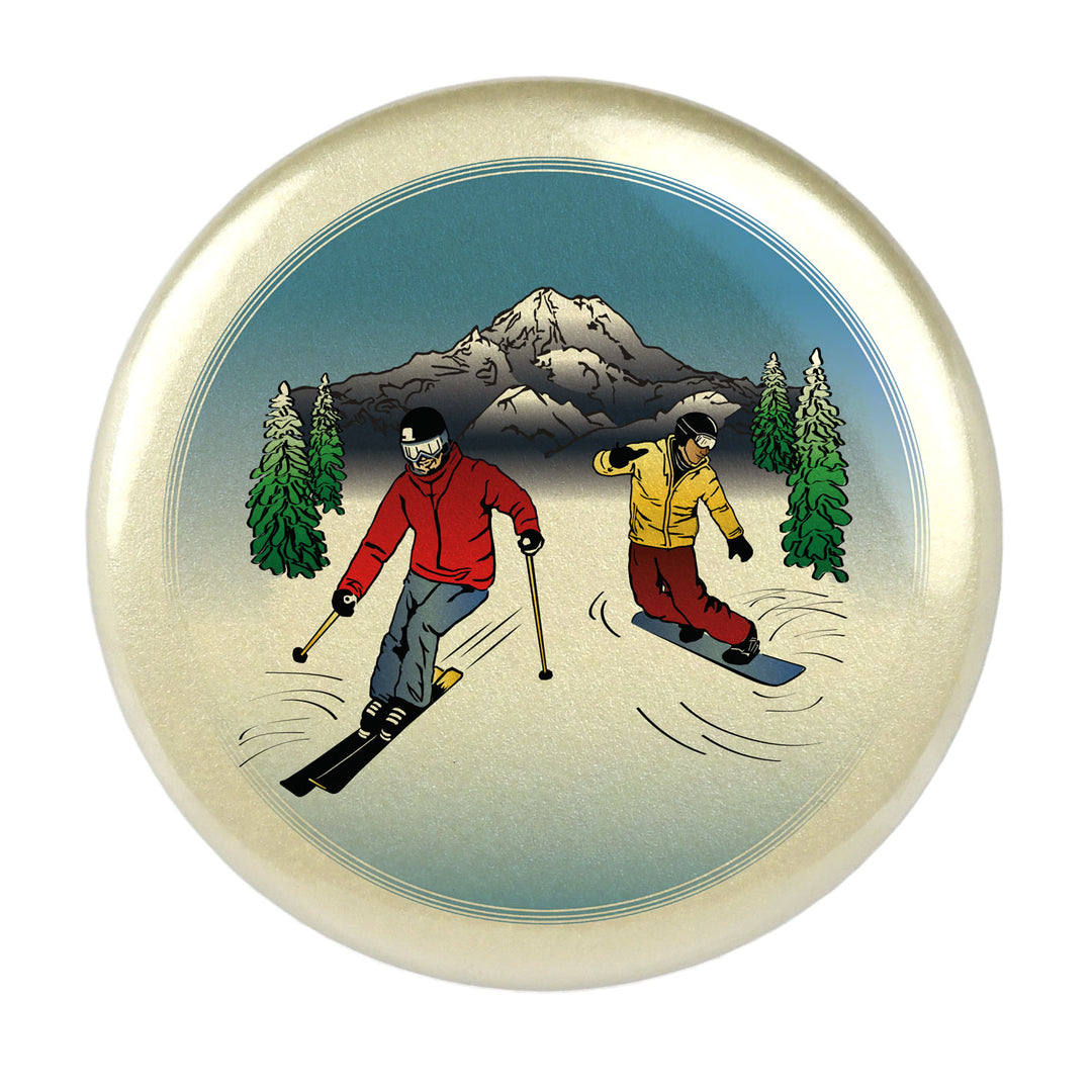 Rainier Ski & Snowboard Magnet - Seattle Sundries -  