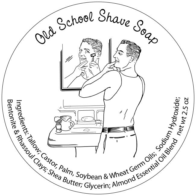 Old School shave soap retro label art illustration