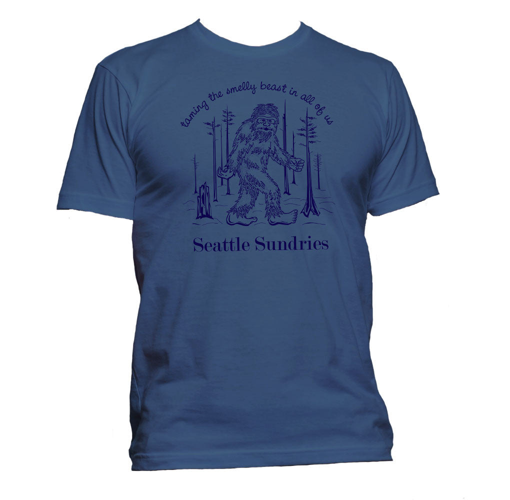 Sasquatch t-shirt unisex blue