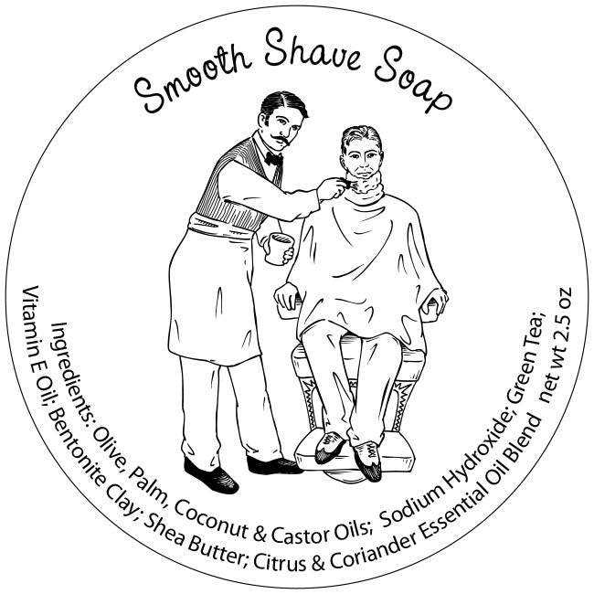 Smooth Shave soap retro label art illustration