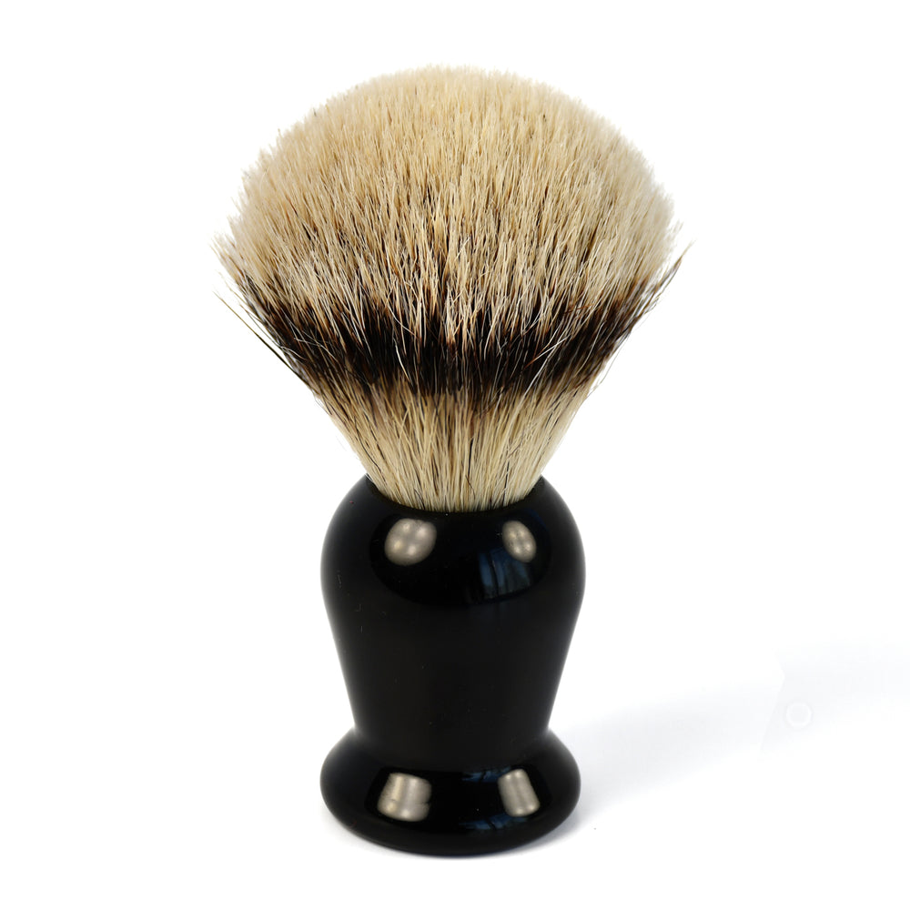 100% silvertip badger hair shave brush black resin handle