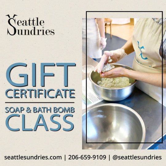 Gift Certificate | cold process soap and fizzy bath bomb making class | Seattle