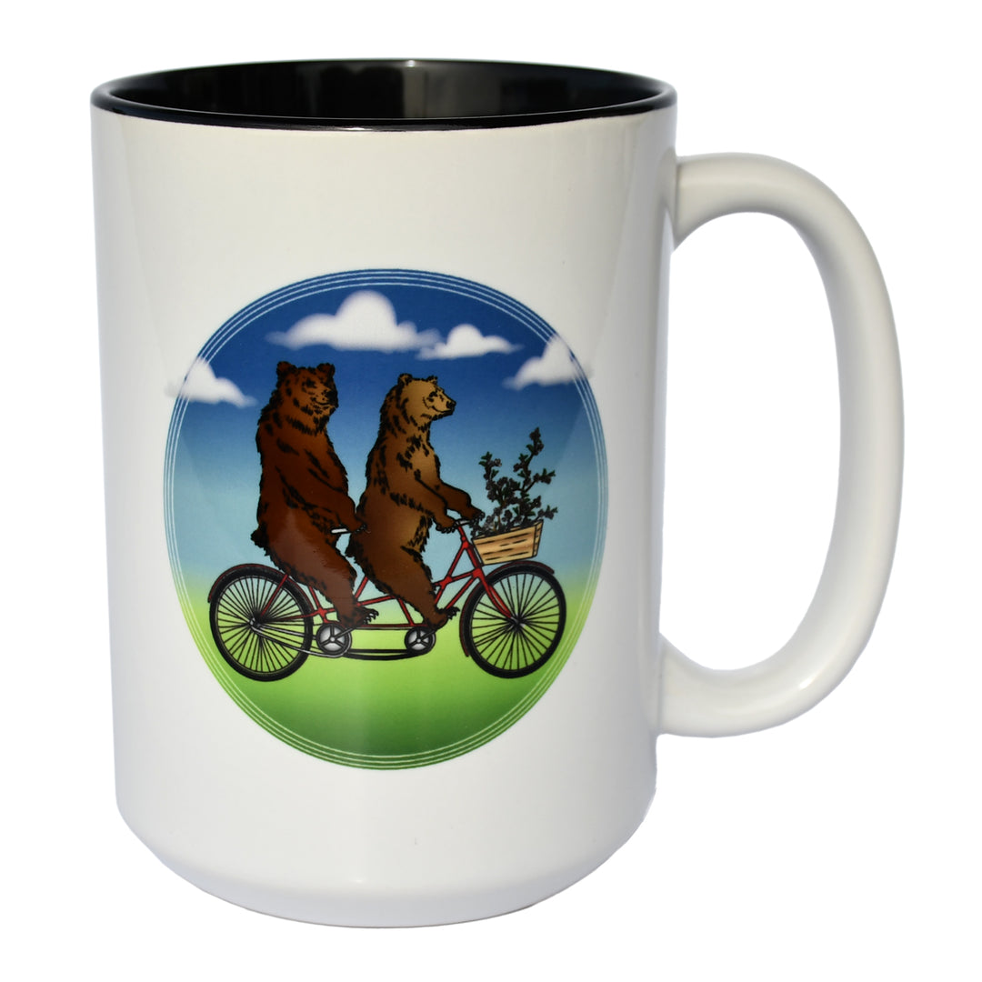 Bears on a Bike Ceramic Mug - Seattle Sundries - Mugs 