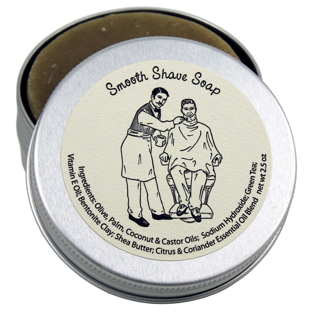 smooth shave vegan shaving soap puck all natural round tin